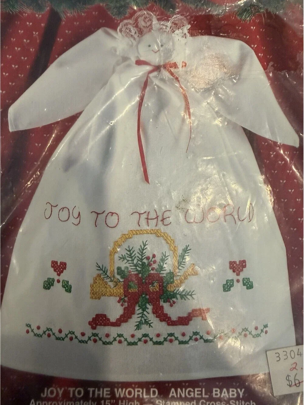 1994 Bucilla #33421 Angel Baby Stamped Cross Stitch Kit New